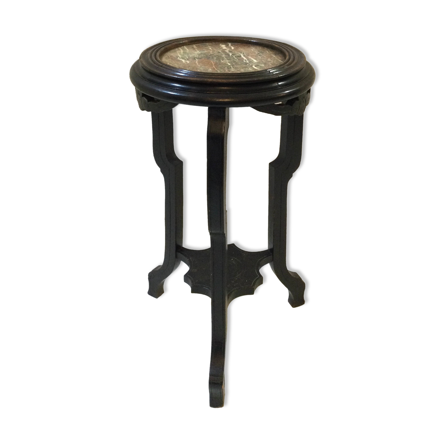 Blackened wooden and marble harness