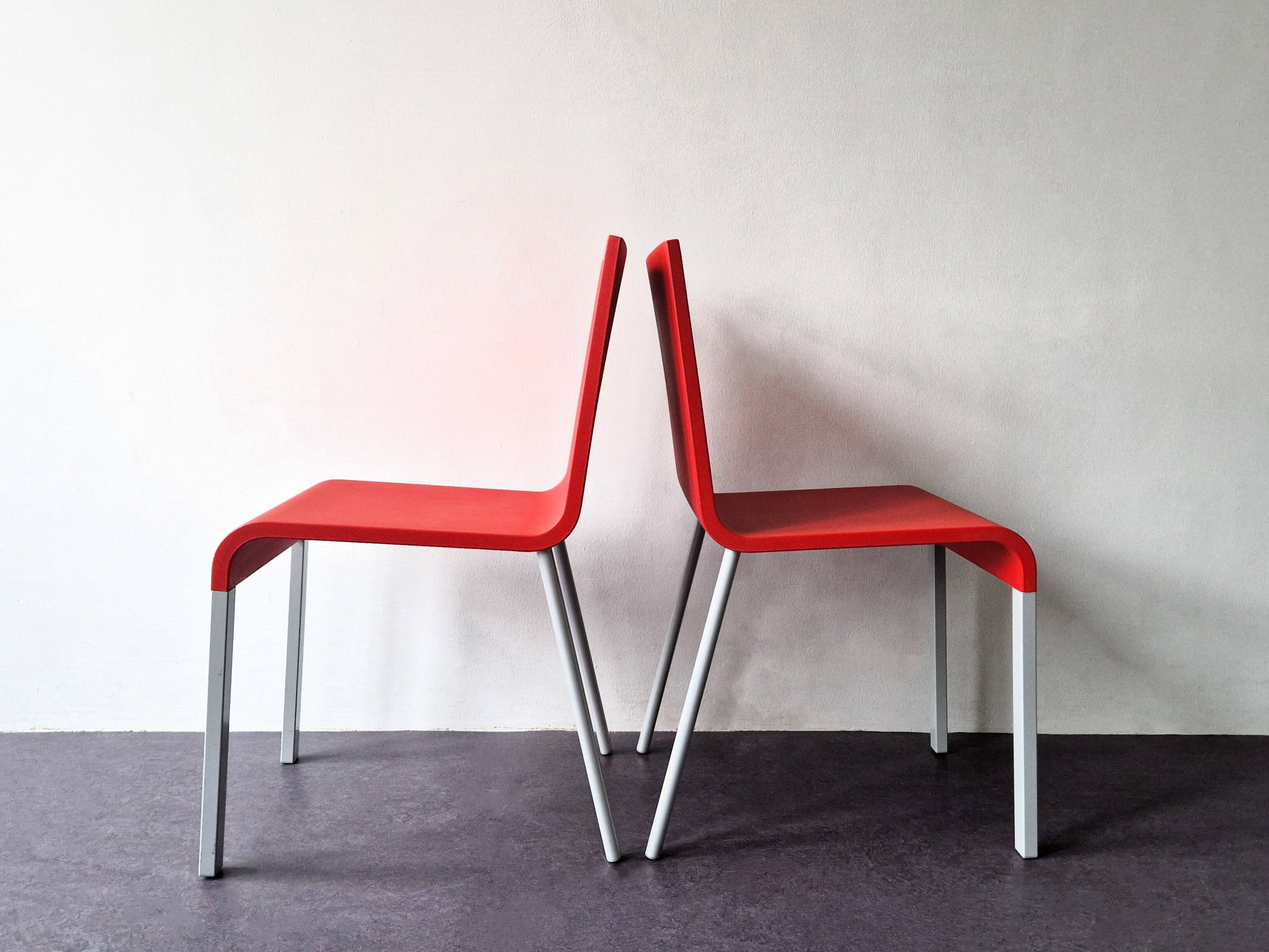 Ensemble de 2 chaises rouges .03 de Maarten van Severen pour Vitra, Suisse 1998