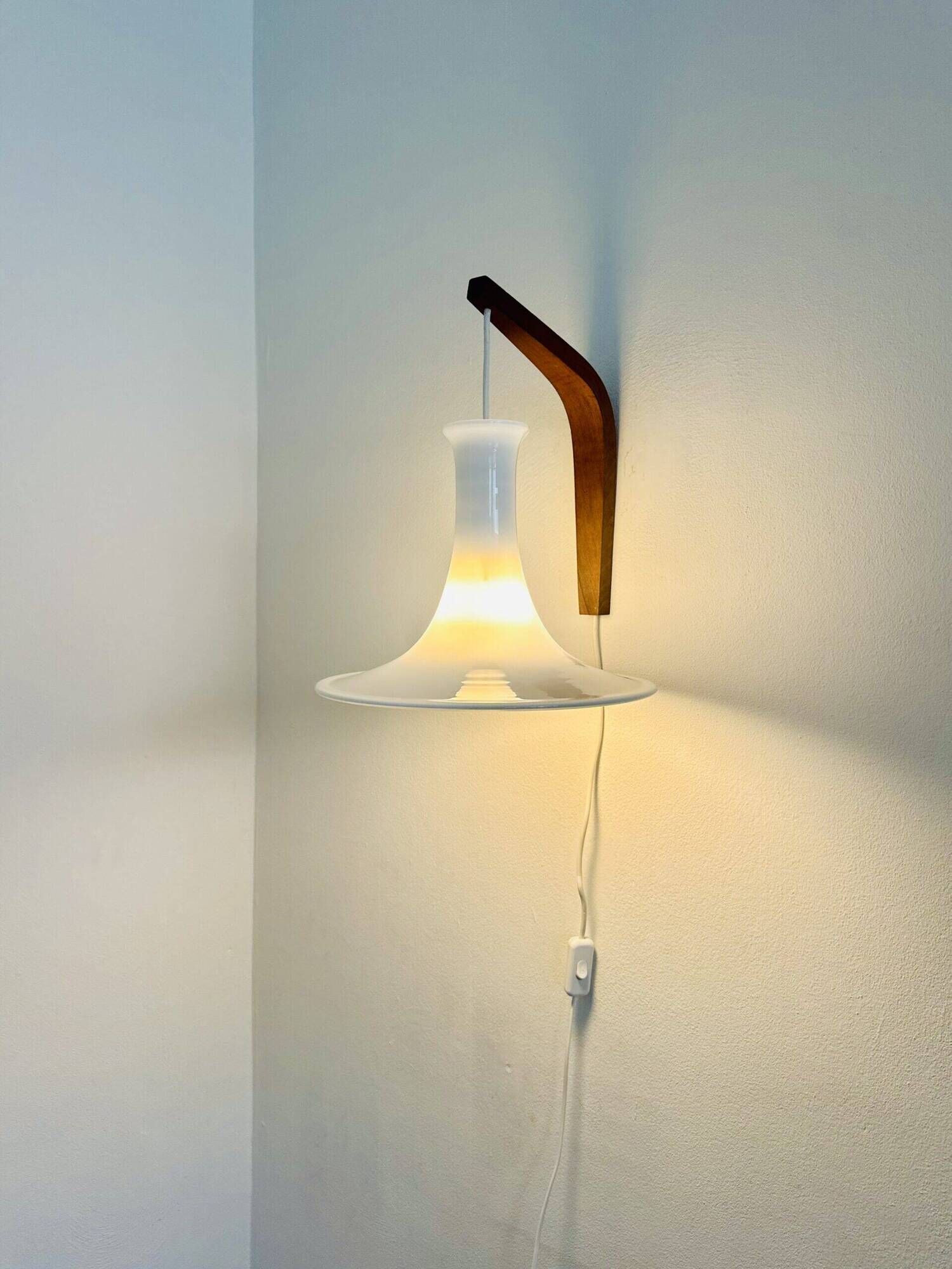 Model 491 Mandarin Wall Light In Milk Glass By Michael Bang For Holmegaard, Denmark 1980S