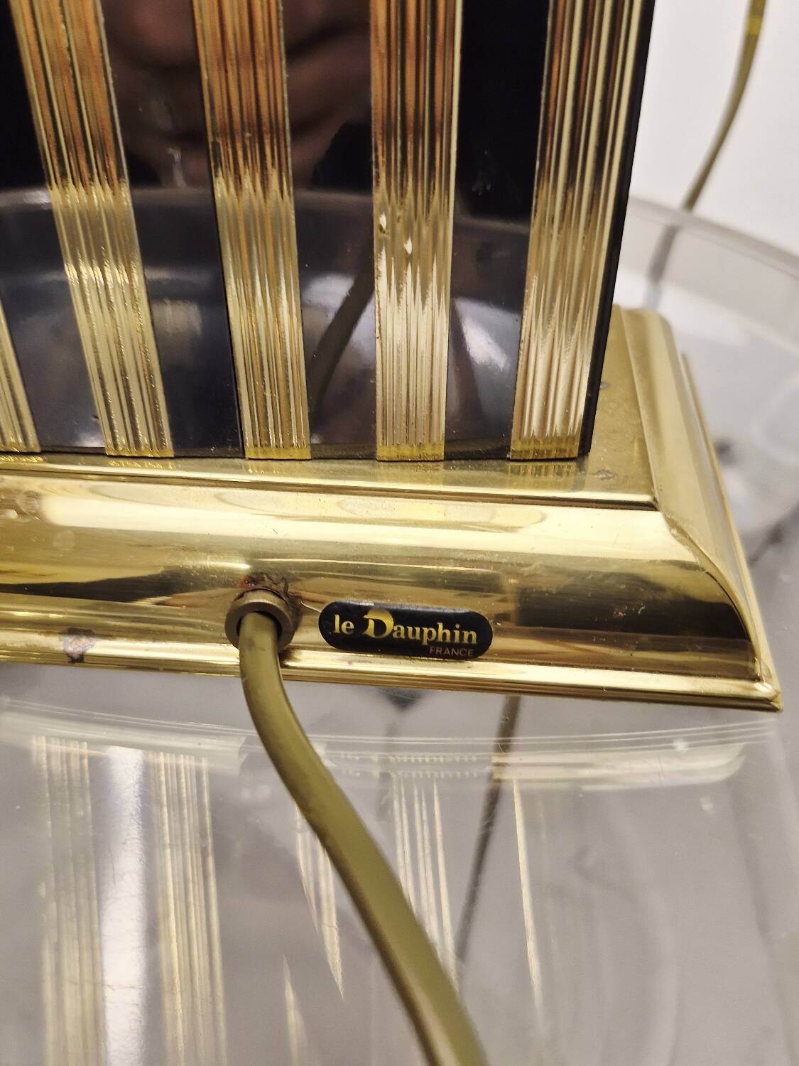 Lampe Le Dauphin doré et argenté