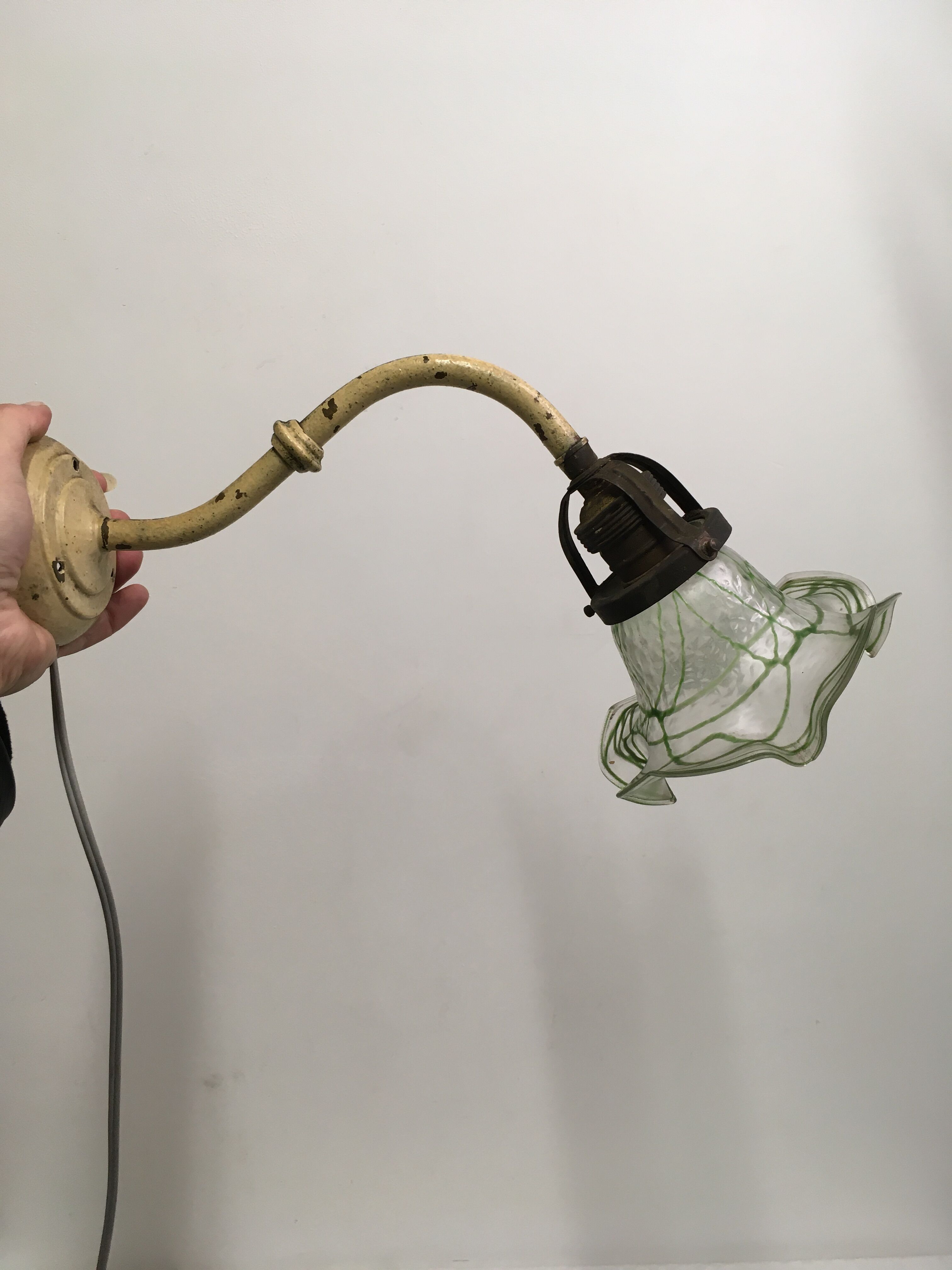 Wall lamp, art deco tulip colored glass