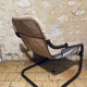 Fauteuil Ikea vintage en lin et métal