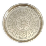 Moroccan brass tray from the 40s, diameter 41 cm