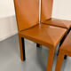 4 camel leather chairs, postmodern design by Paolo Piva for B&B Italia Arcadia.