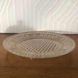 Cut glass cheese dish with inscription in German