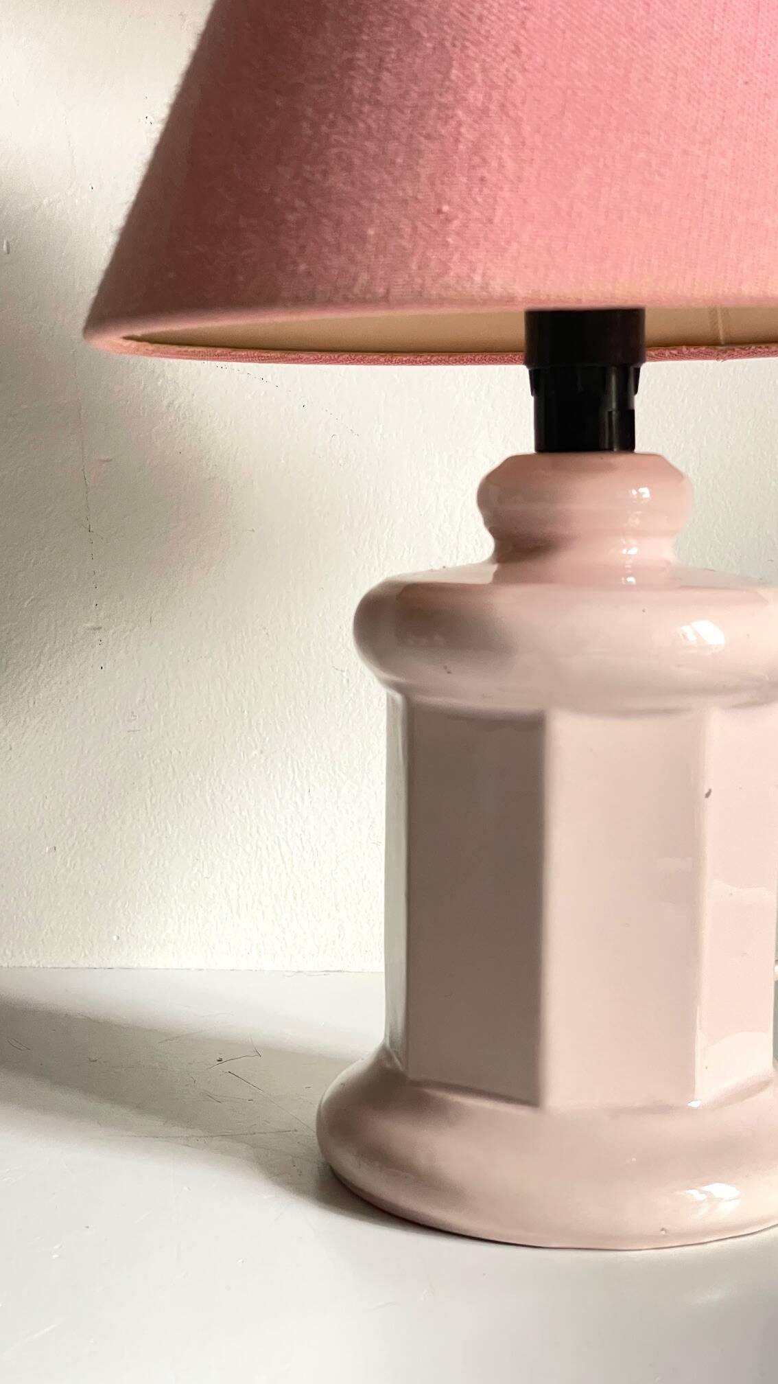 Vintage Pink Ceramic Lamp