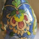 Vase antique en grès déco fleurs