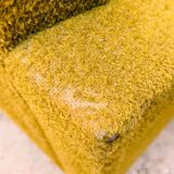 Vintage 60s armchair in cumin yellow terry fabric