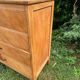 Vintage Scandinavian wooden chest of drawers with herringbone pattern - 4 drawers
