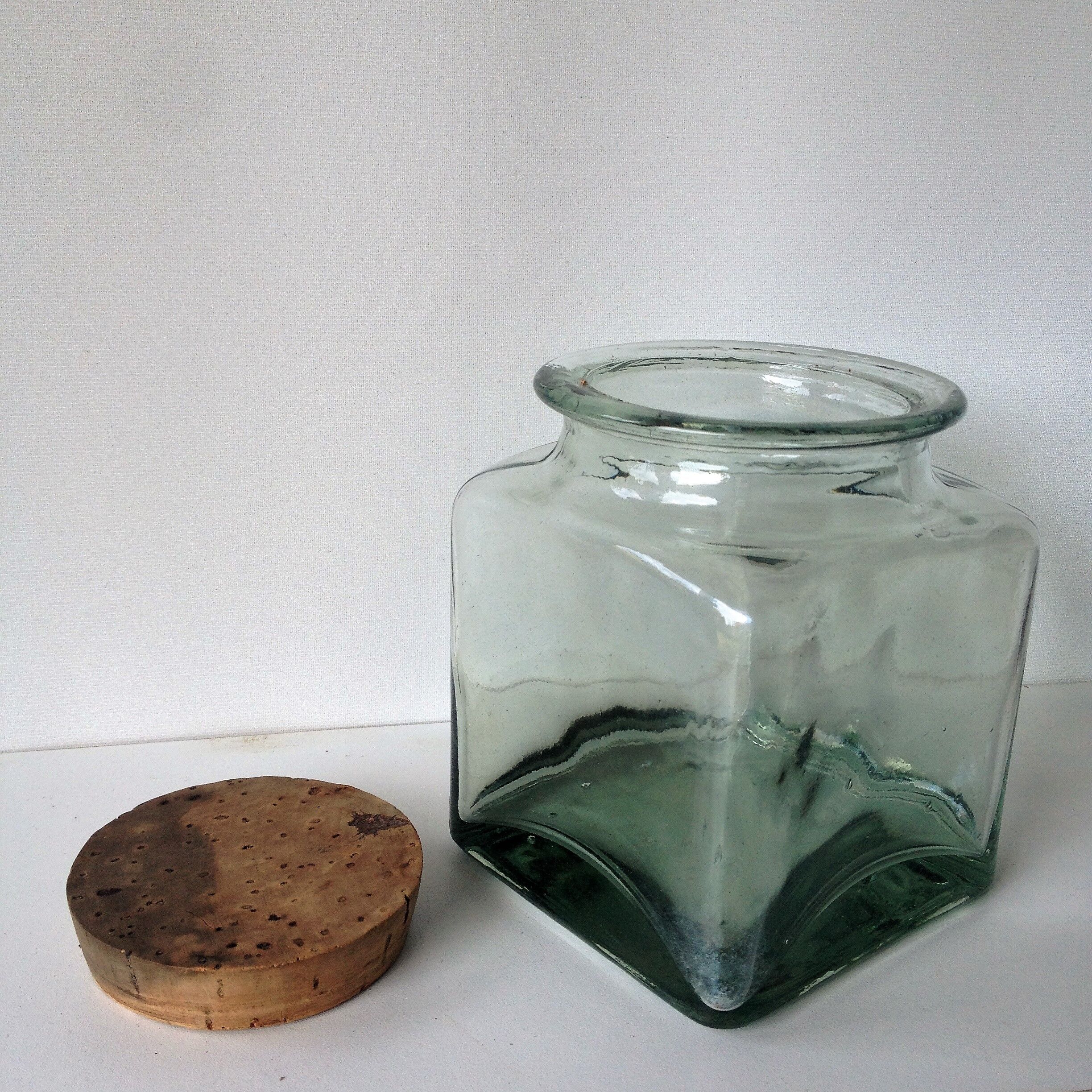Square glass jar