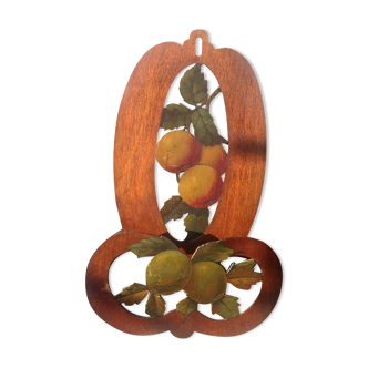 Letter holder range mail carved wooden decoration fruits
