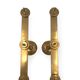 Brutalist brass pair of candle holders, France 1970