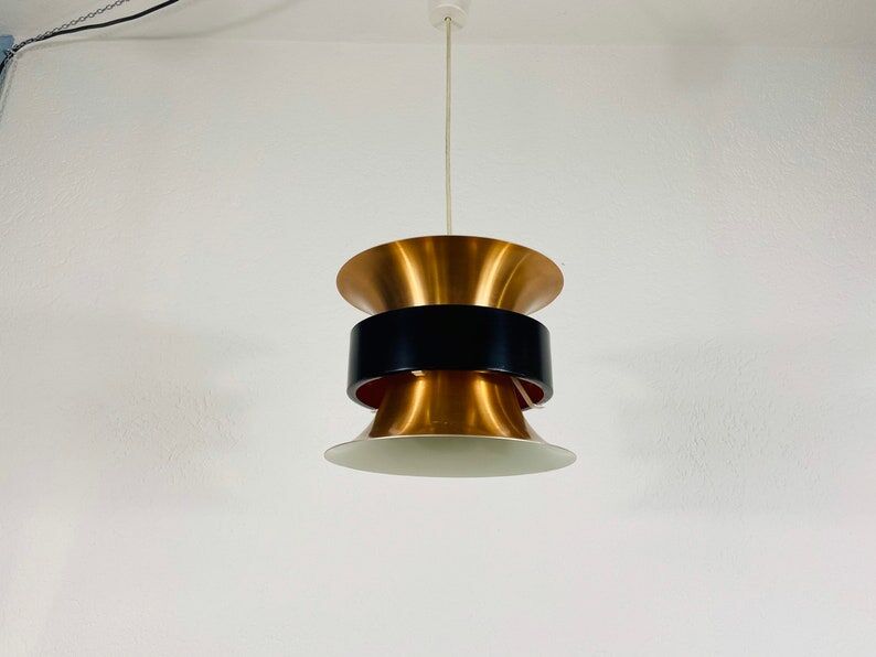 Danish copper hanging lamp, 1960s