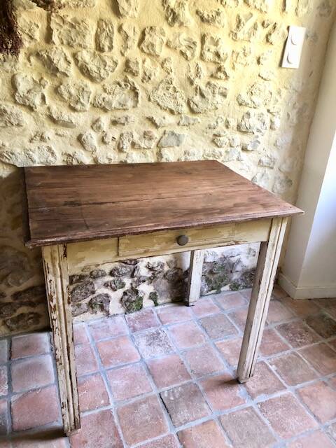 Antique wooden farmhouse table