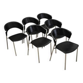 Set of six chairs, Italian design, 1980s, manufacturer: Calligaris