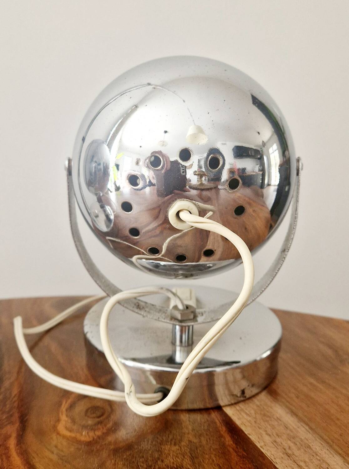 Pair of 1960s Space Age design chrome lamps