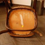 Set of four bentwood TON chairs from the 1970s with floral upholstery