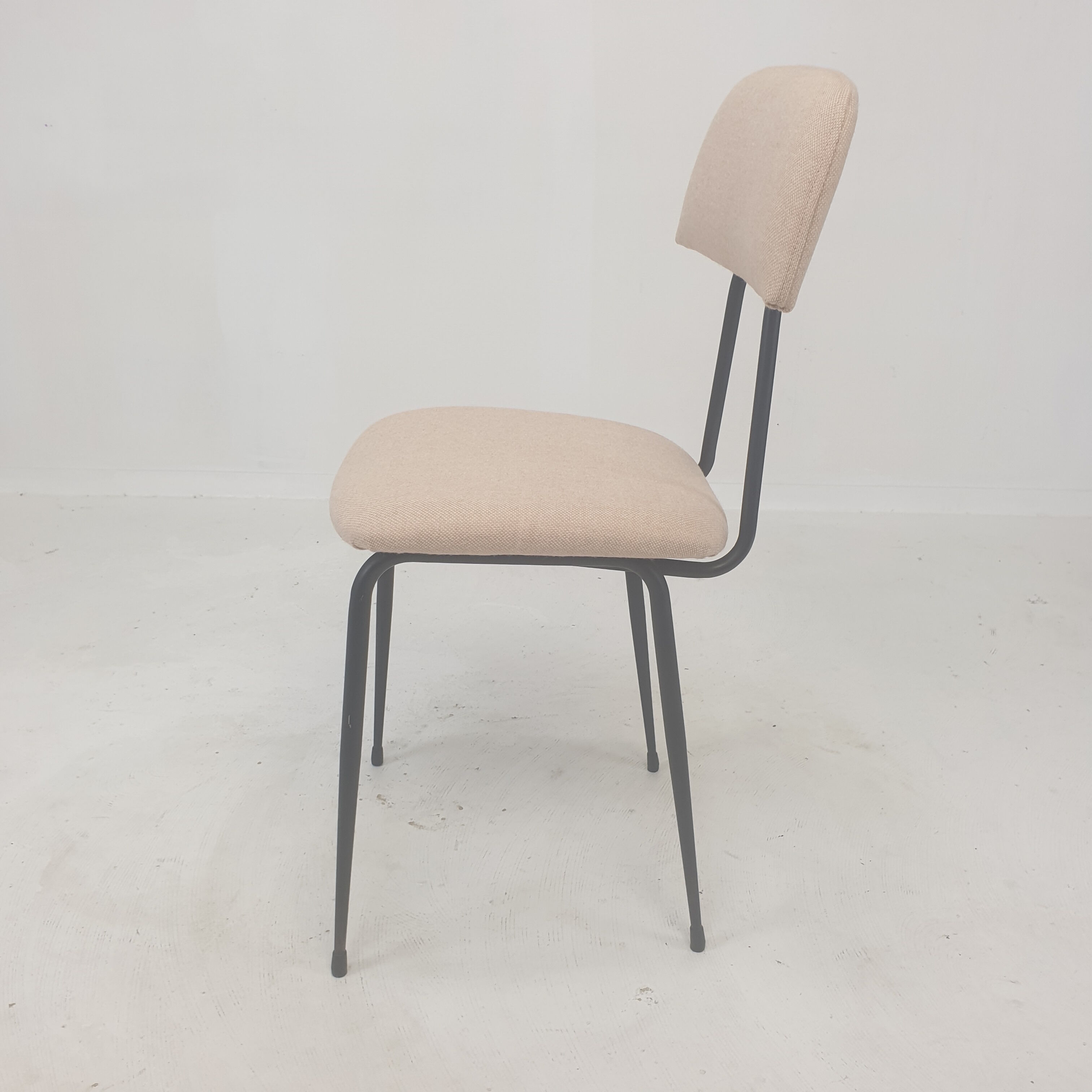 Set of 4 Italian Metal Dining Chairs, 1960's