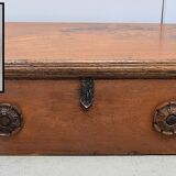 Massive ash chest and iron handles - mid-19th century