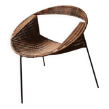 Rush rattan armchair, designed by Maurizio Tempestini for Rima, 1960