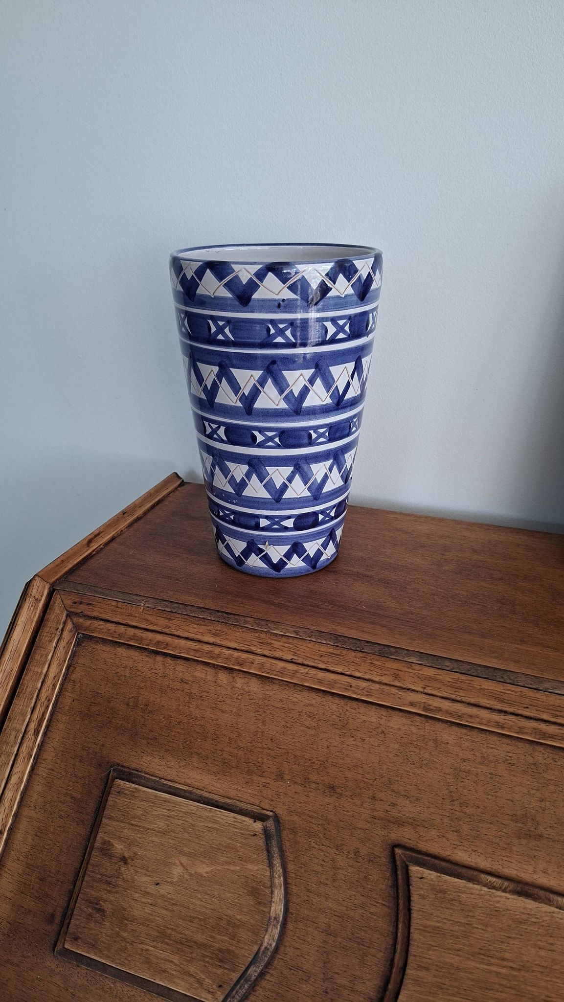 Blue and White Ceramic Decorative Vase Robert Picault
