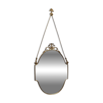 Italian Vintage Brass Mirror, 1950s