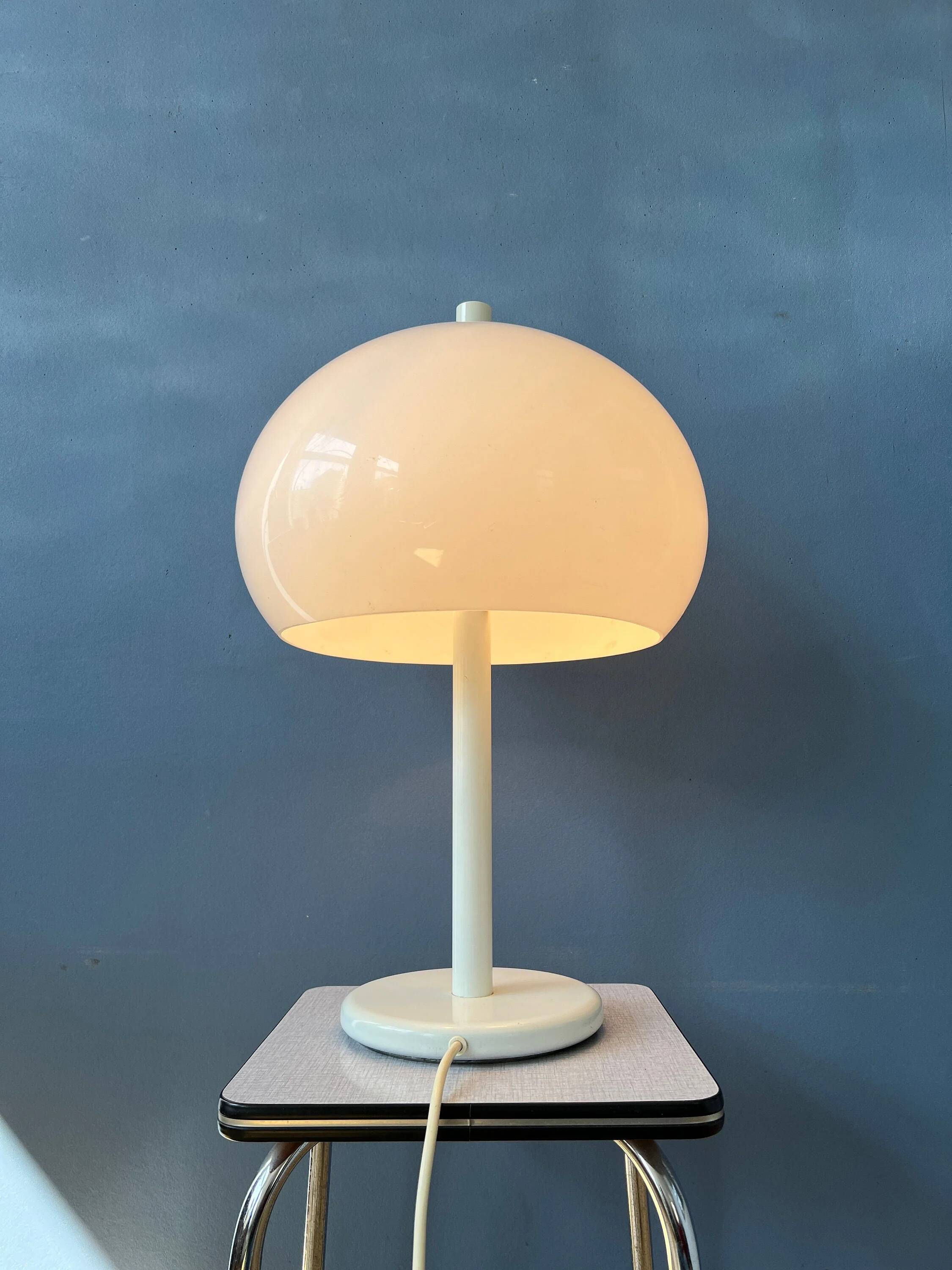 Dijkstra table lamp - vintage mushroom desk lamp - white Space Age light