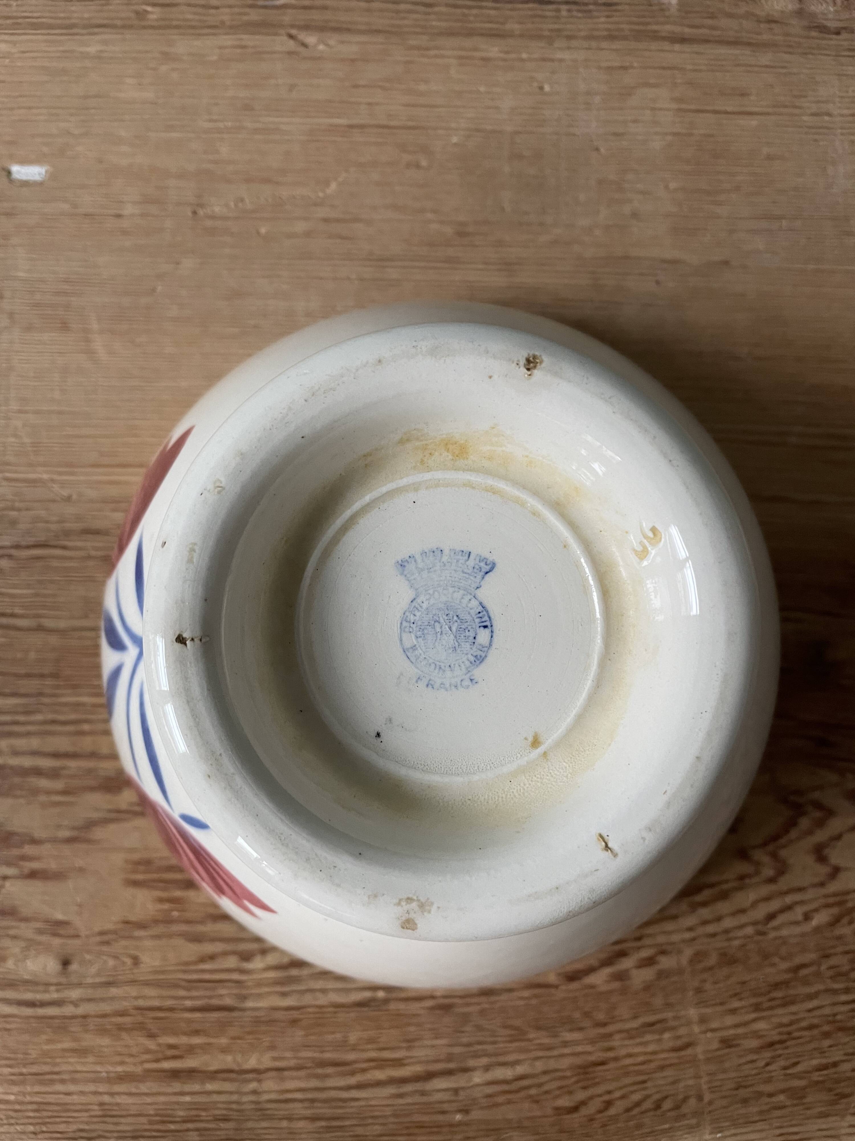 Set of 5 vintage badonviller earthenware bowls