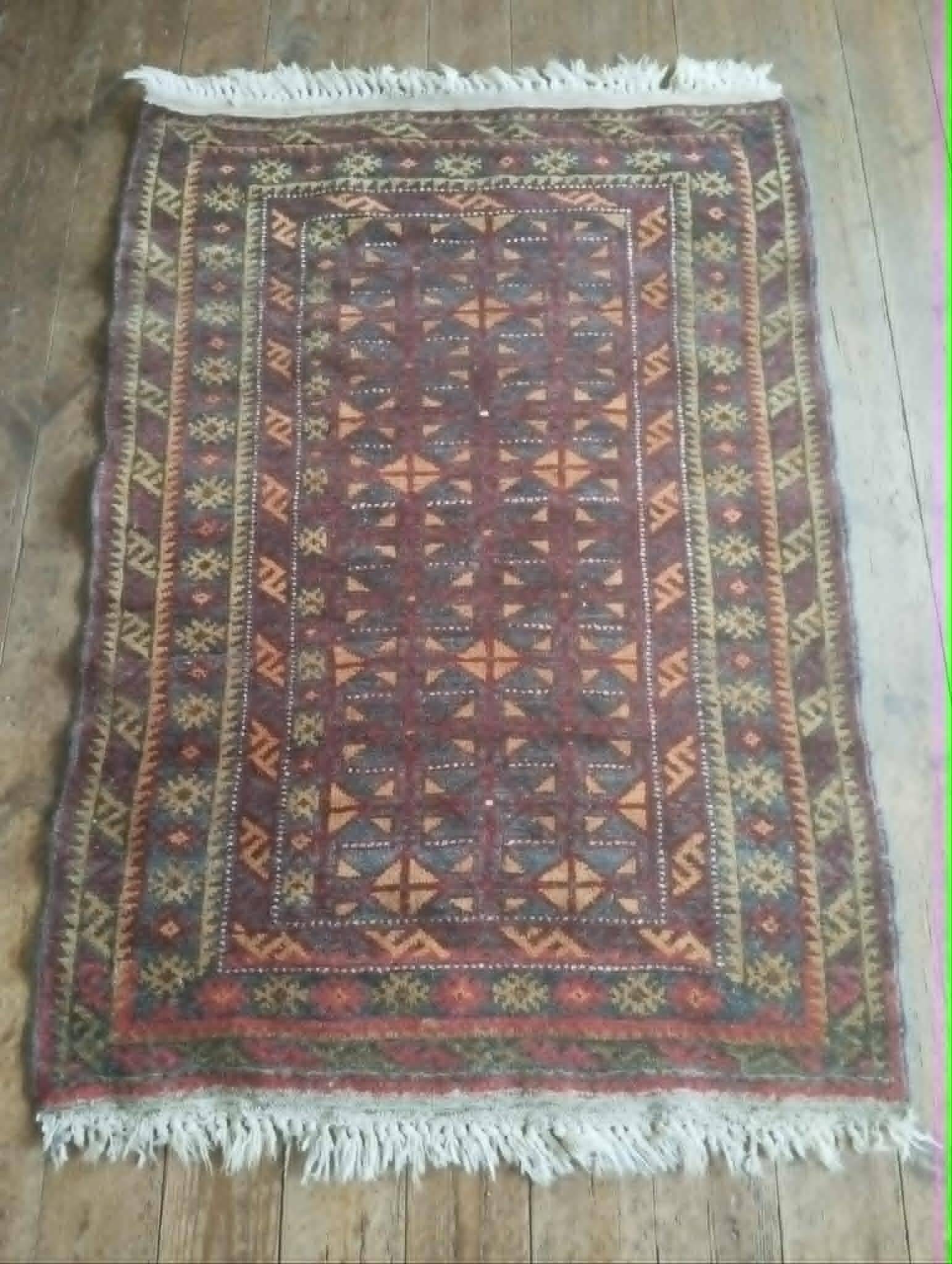Handmade Afghan Belouch rug 126x86cm