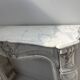 Louis XV style fireplace in veined white Carrara marble, 19th century.