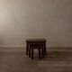 Vintage Brutalist Solid Oak Nesting Tables (Set of 3) – Dutch, 1970s