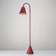 Jacques Adnet floor lamp in red leather, mid-century modern, France, 1960s