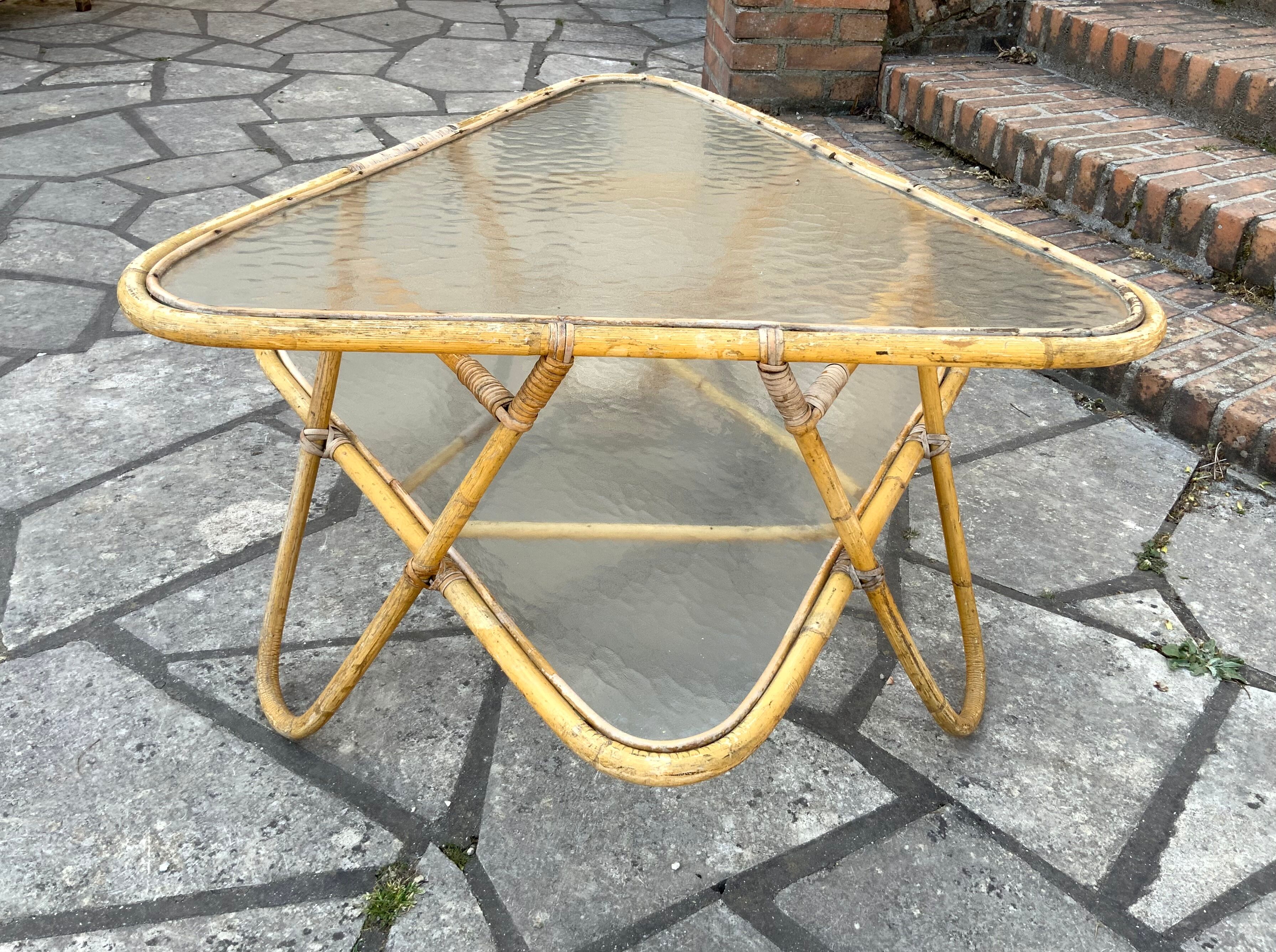 Vintage triangular coffee table
