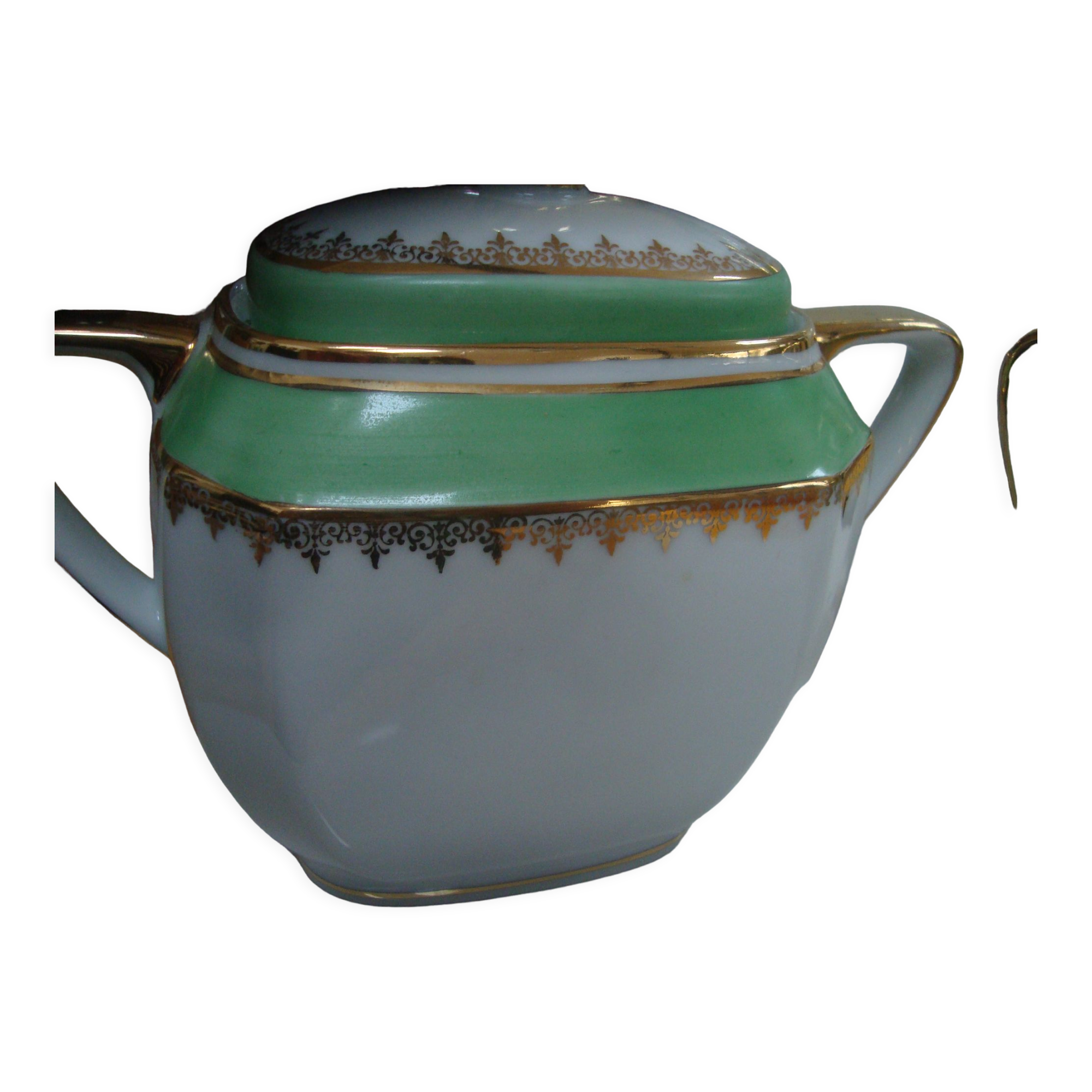 Green sugar bowl