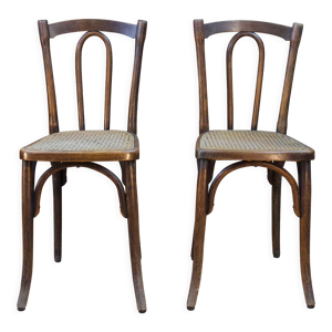 Paire de chaises de bistro en bois,