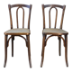 Pair of wooden bistro chairs, 20th century, France