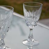 12 antique crystal stemmed glasses