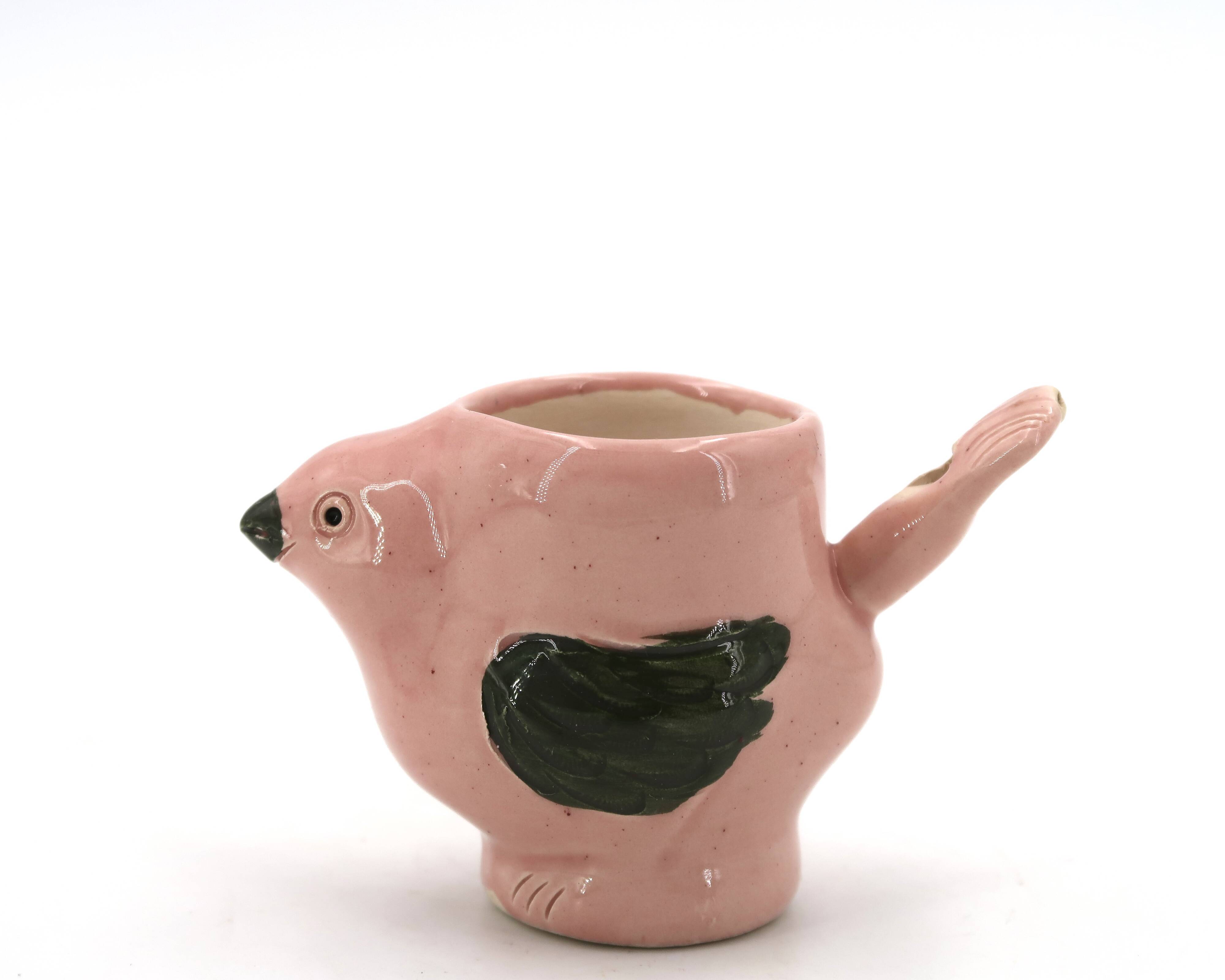 Two bird-shaped ceramic egg cups, 1970s