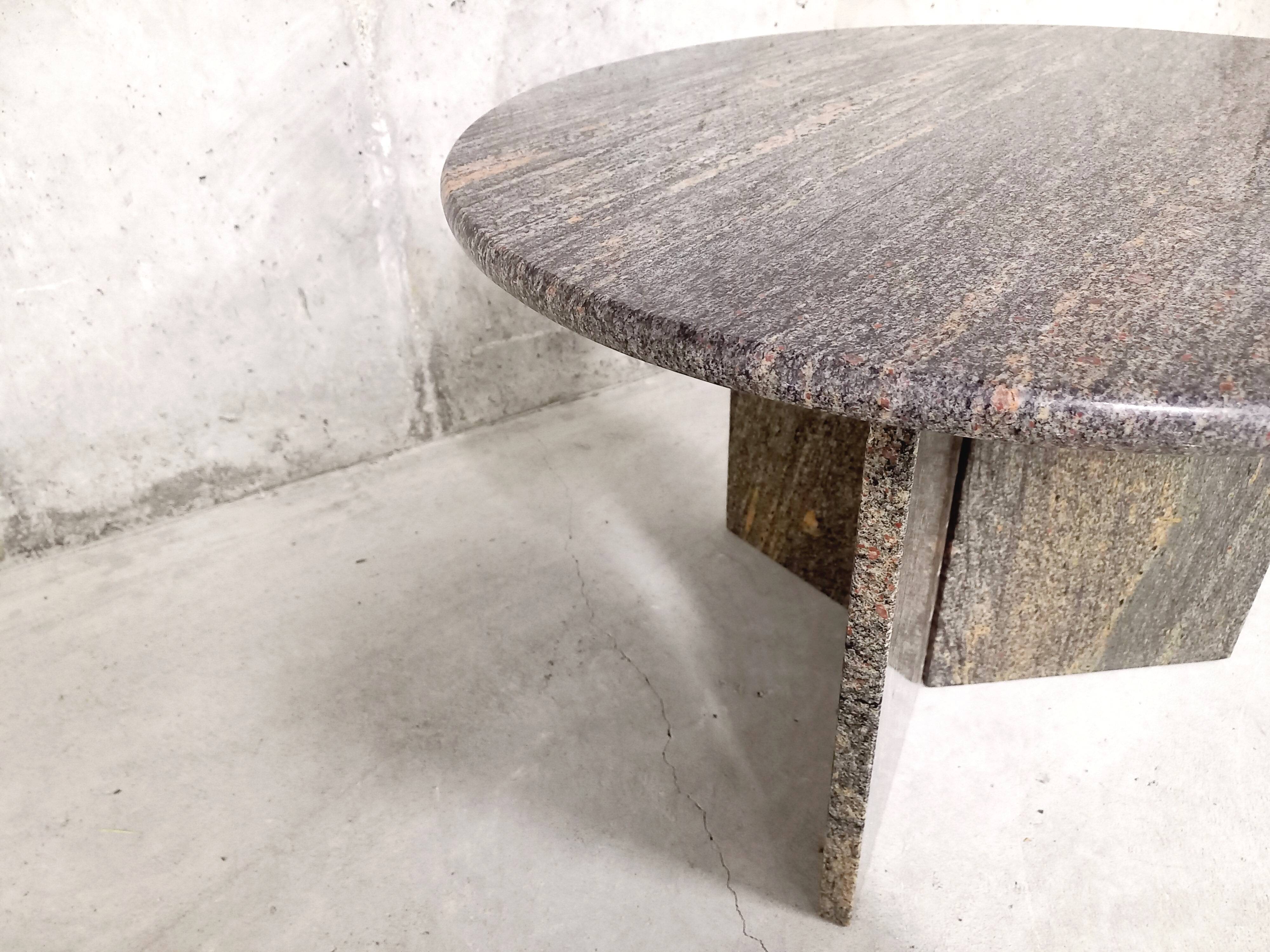 Vintage coffee table in gray granite 70s