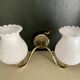 Duo of vintage neoclassical brass wall lamps 1960