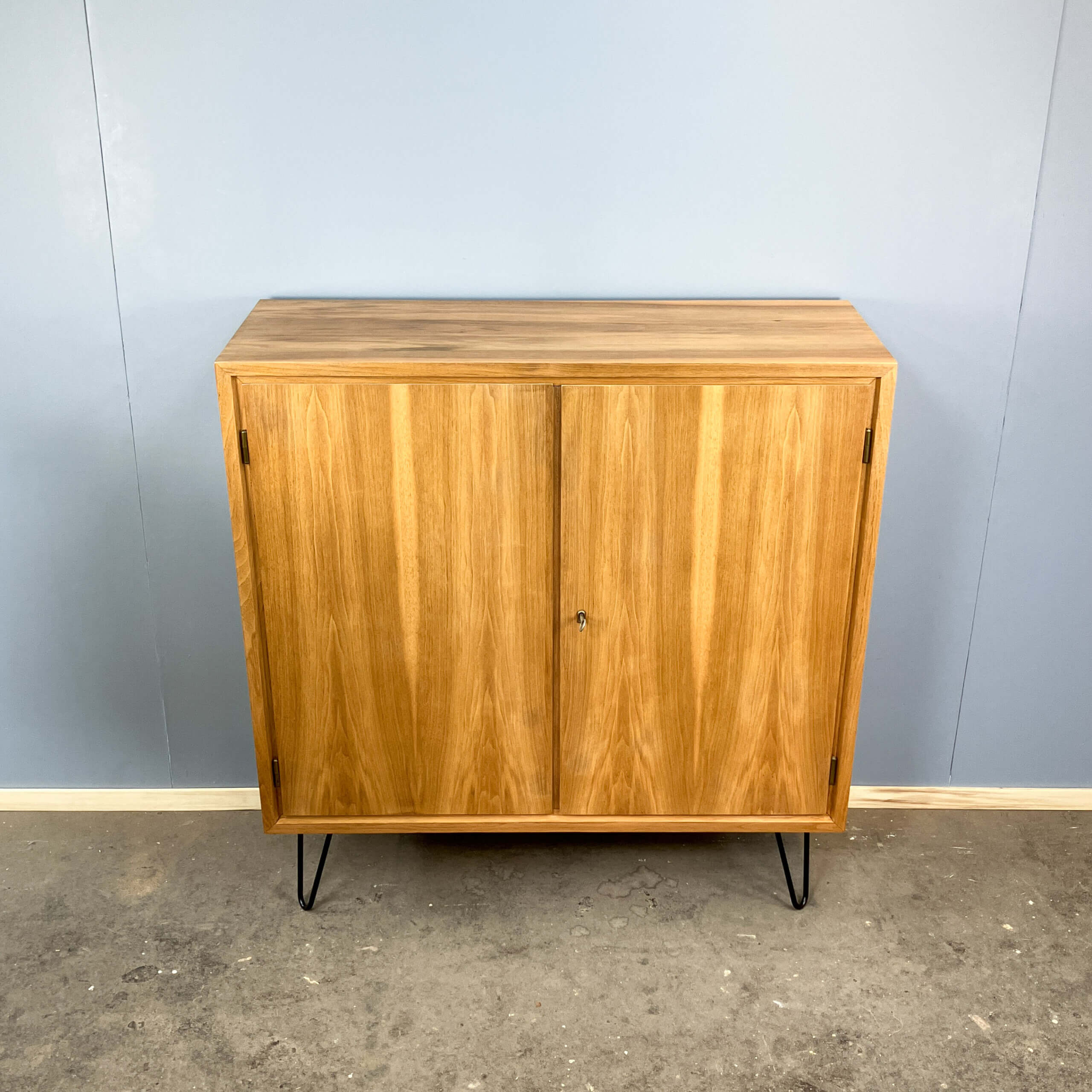 Small cabinet by WK-Möbel on hairpin legs, walnut, 1960s