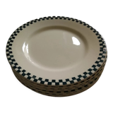 Set of 8 dessert plates Damier Terre de fer
