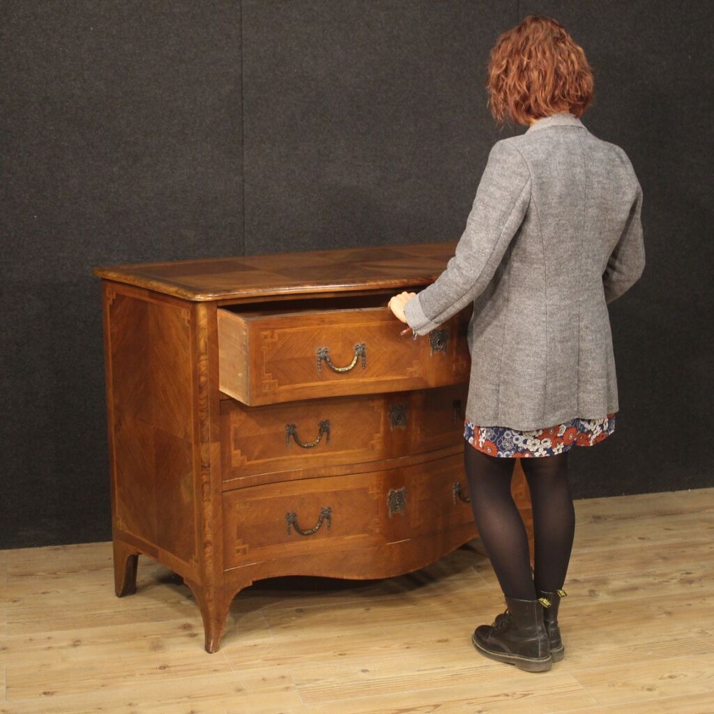Italian inlaid commode in Louis XV style from 20th century