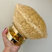 Vintage art deco globe wall or ceiling light in yellow Clichy glass