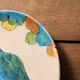 Handcrafted ceramic plate – bird design – signed
