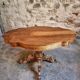 French antique walnut violin table, centre table with drawer, circa 1880–1900.