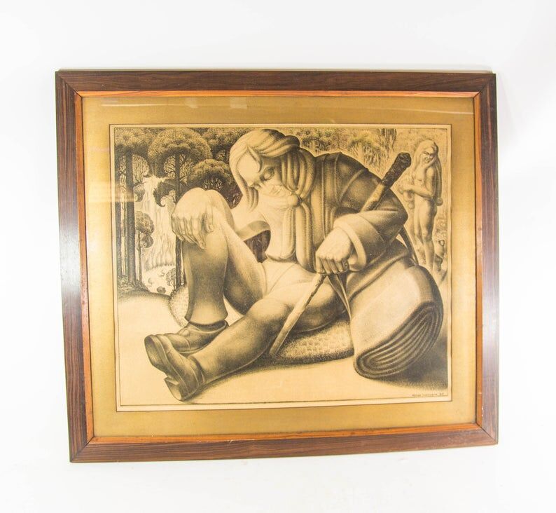 Art Deco lithograph 1926 Rense Hamstra 80x60cm