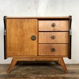 Hifi tv furniture in a row Scandinavian style 1960 vintage oak feet compass