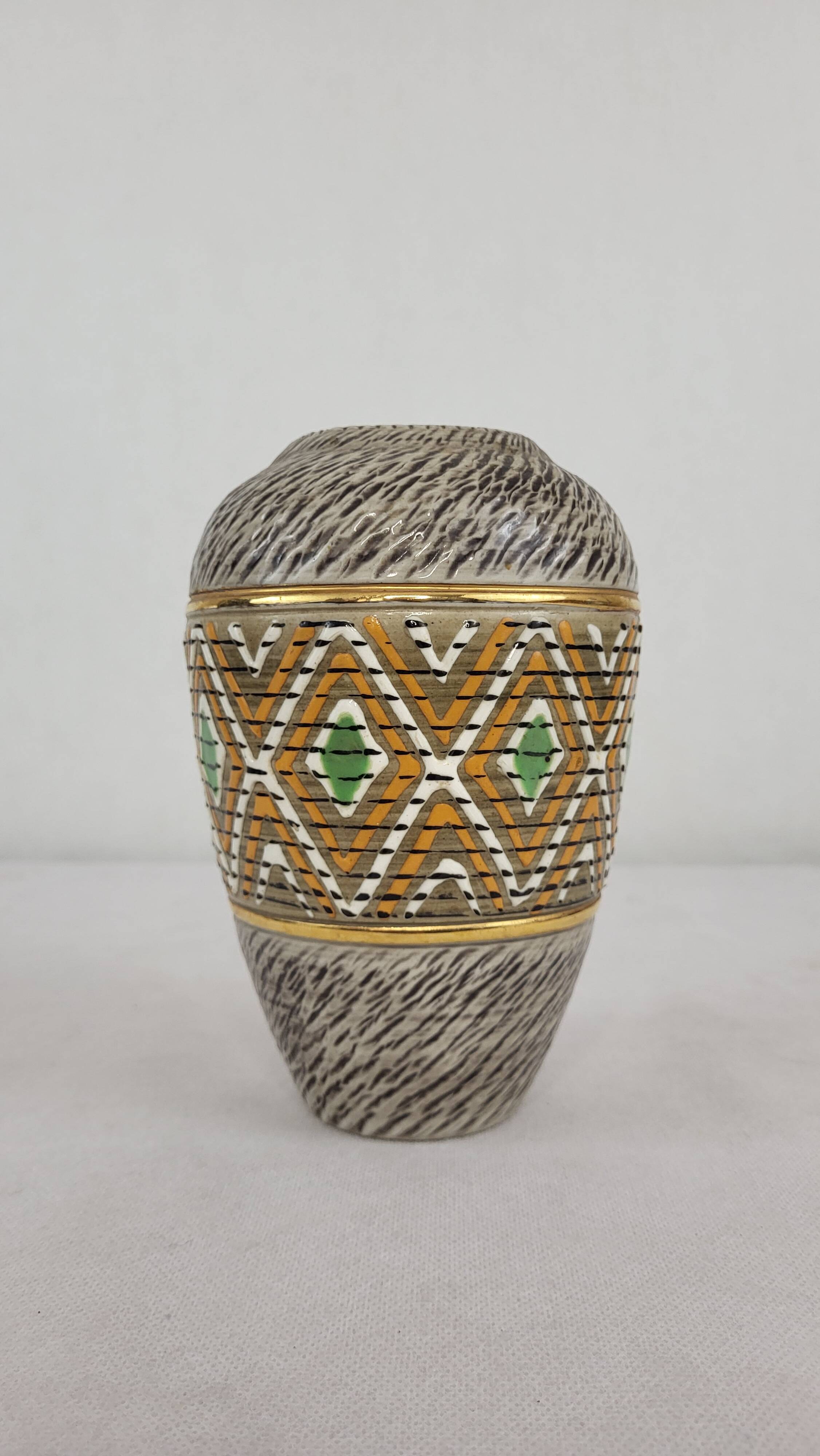 Stoneware vase signed Breugnot