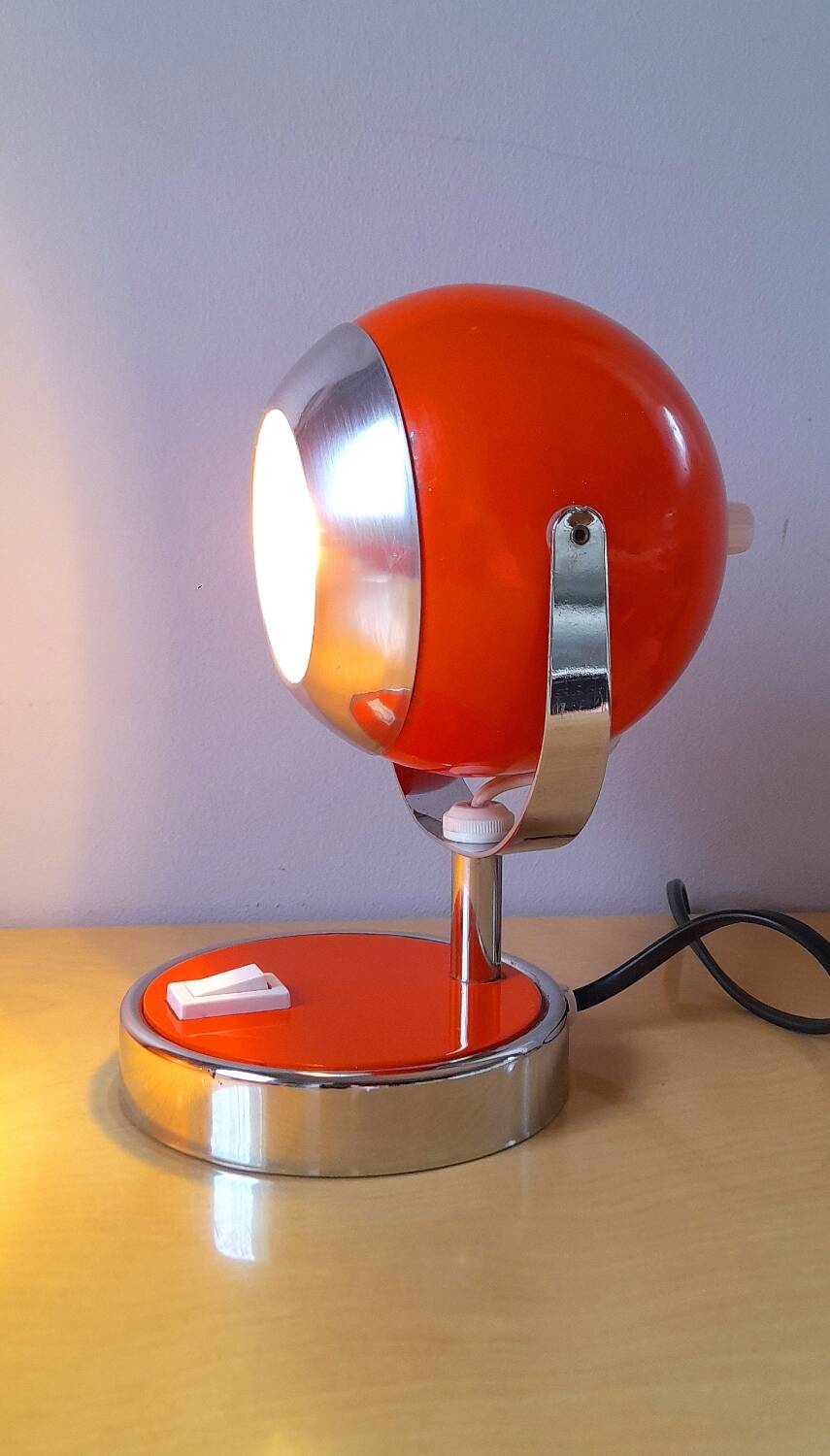 Space age eyeball lamp orange 70s
